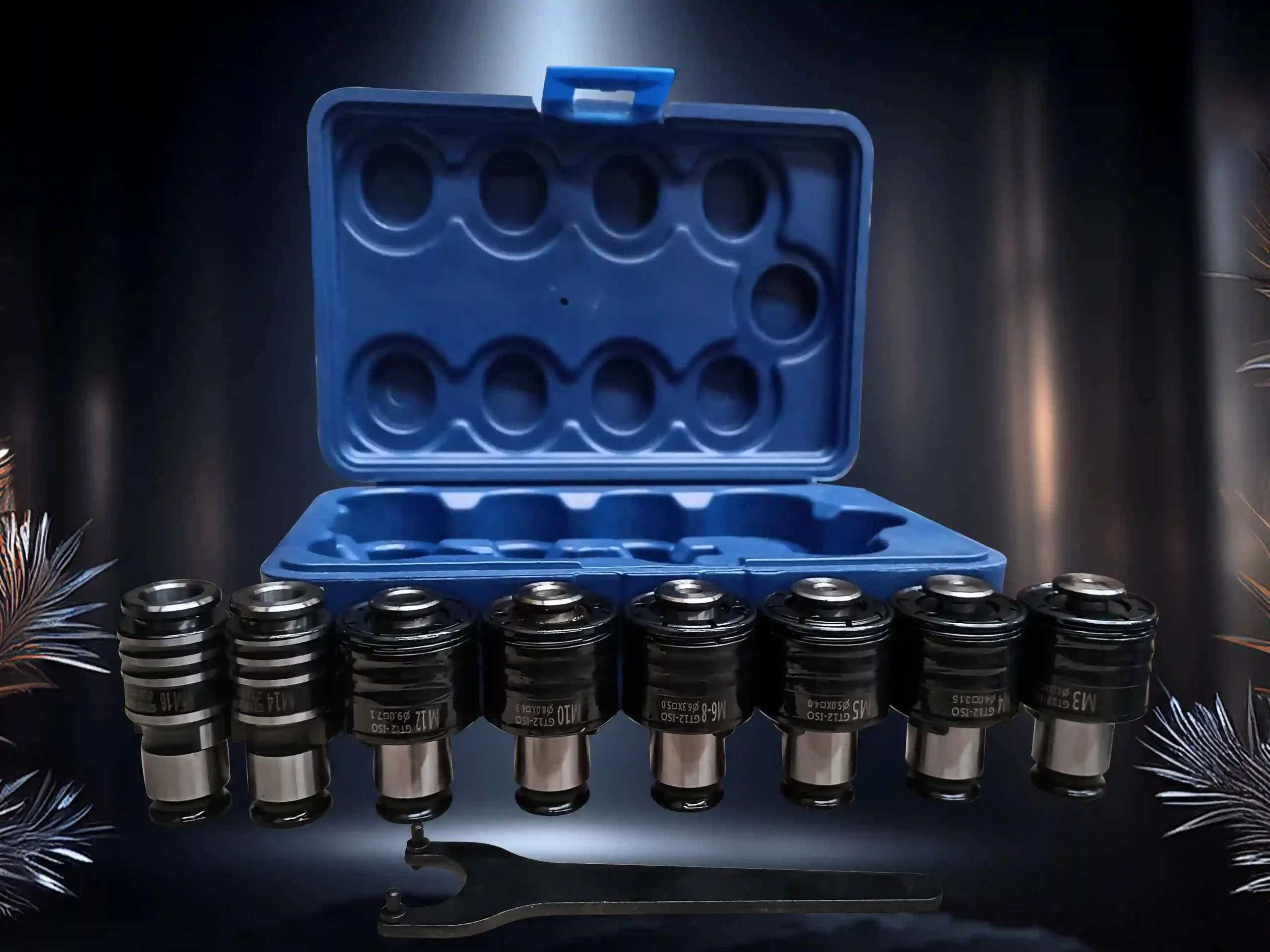 juego de 8 adaptadores y llave para machuelo 11zon