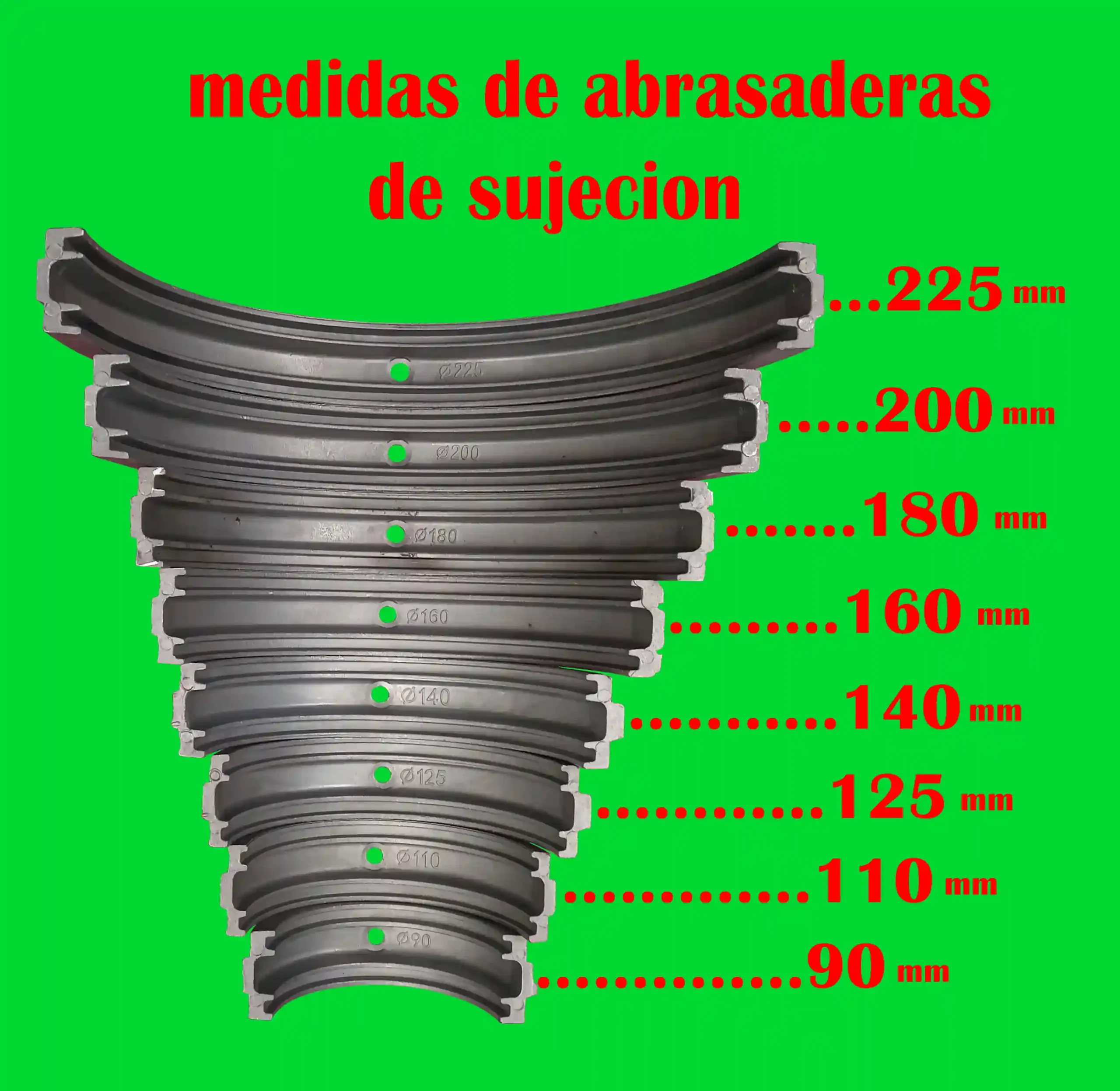 medidas de distintas abrasaderas de sujecion 11zon